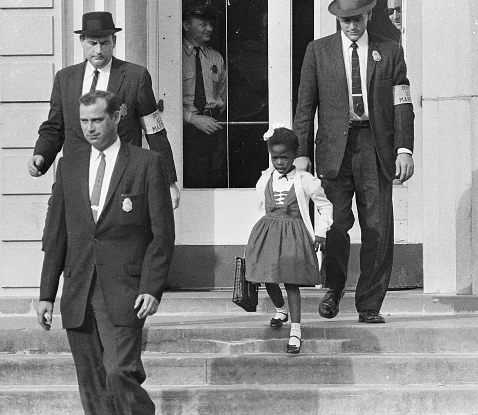 Ruby Bridges, the first African-American to attend a white elementary school in the deep South, 1960